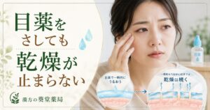 目薬をさしても乾燥が止まらない原因と血流改善のイメージ
